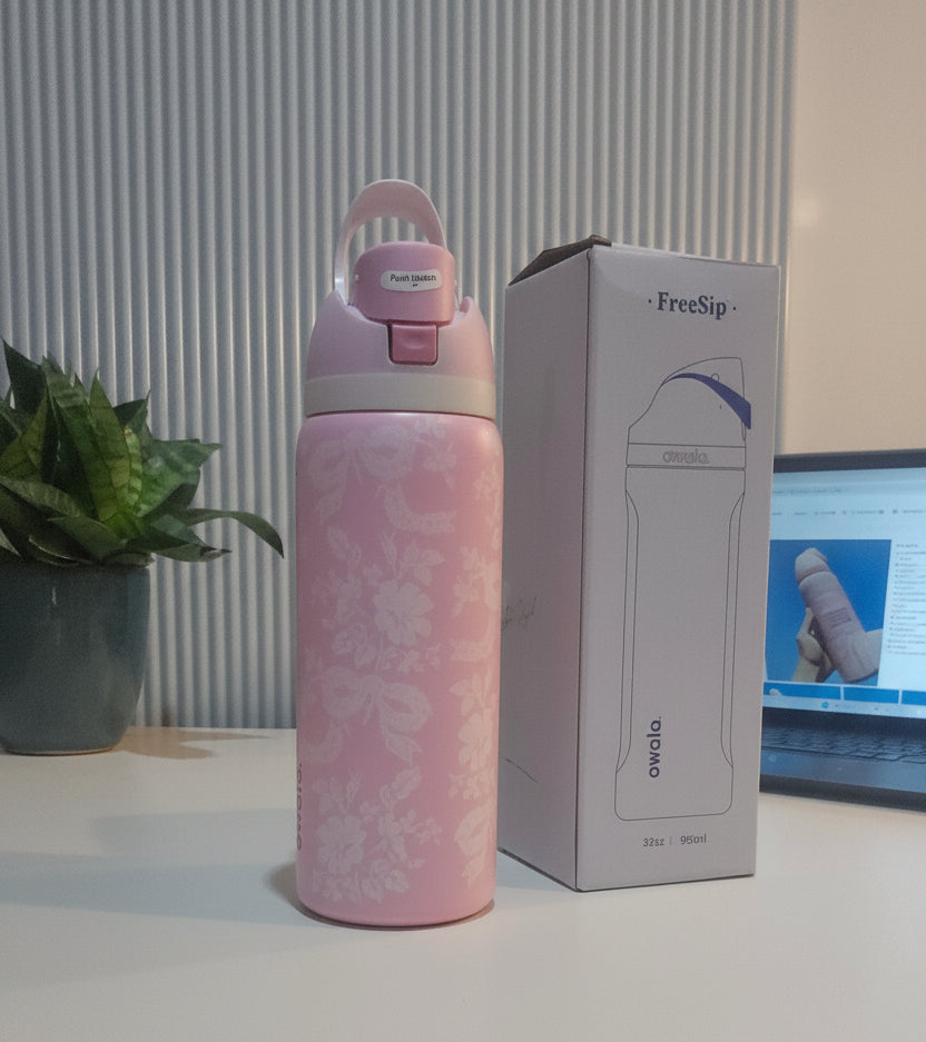 Owala Floral & Bow Aesthetic Sip N Swig Bottle – 945ml