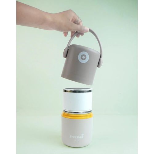 Pastel Bento Lunch Box Set with Handle | 2 Containers with Lid. [820ml]