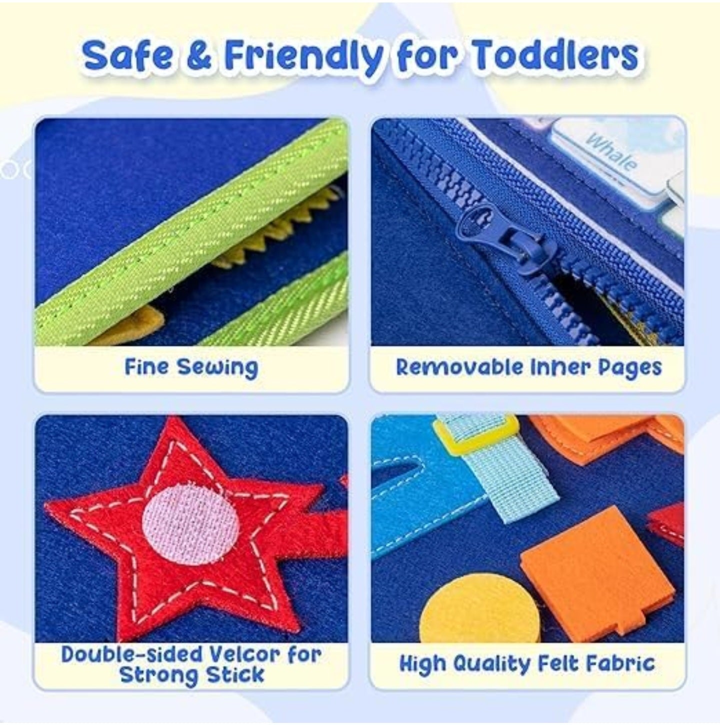 Montessori Busy Book for Toddlers, Educational Travel Toy to Develop Fine Motor Skills, Sensory Busy Book for 1-6 year old kids.
