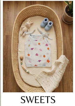 Newborn Pure Muslin Cotton Tie-Shoulder Singlets – 10" x 8.5" Essential Basics.