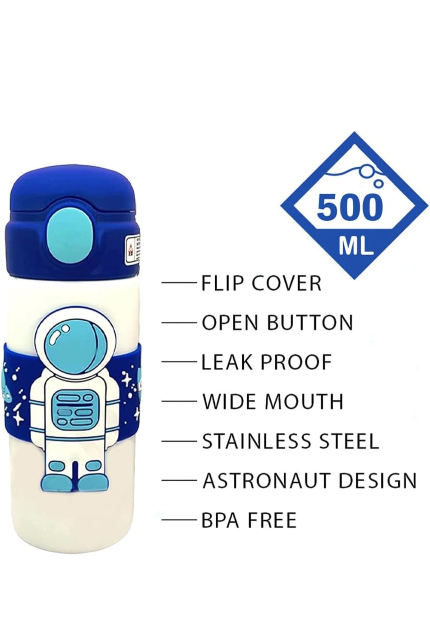 Astronaut Double Wall Stainless Steel Bottle | Insulated Water Bottle For Kids| 500ml.