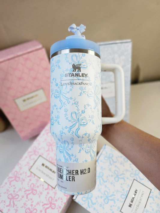 Premium Bow Edition Stanley FlowState Quencher H2.0 Tumbler 40oz (1.18L) | Limited Edition | Luxury Gift