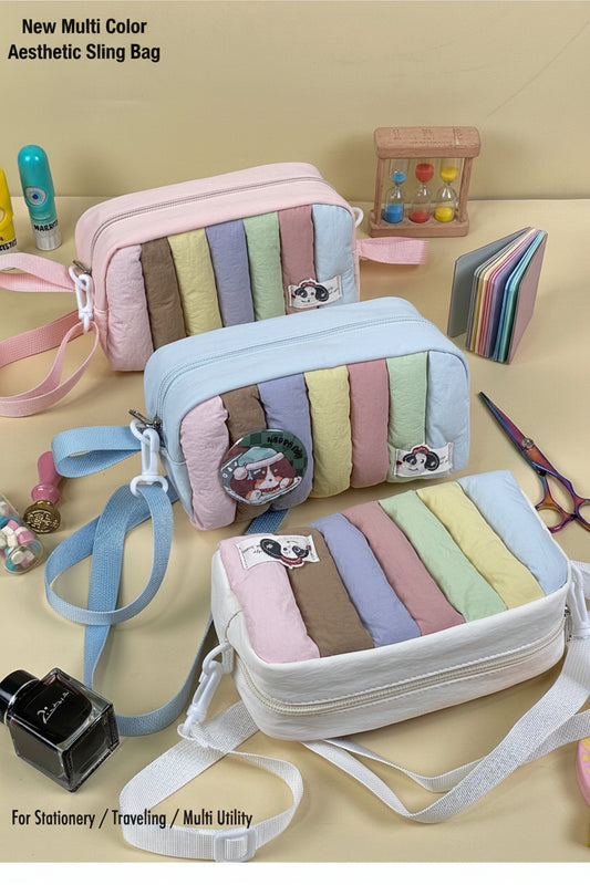 Kawaii Aesthetic Korean Design Stationary Pouch| Sling|