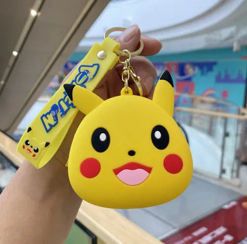 Cute Silicone Zipper Coin Purse & Cartoon Character Keychain.