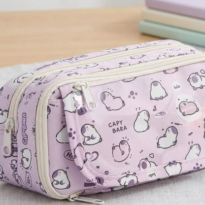 Capybara Cute Pencil Pouch | Zipper Stationery Case