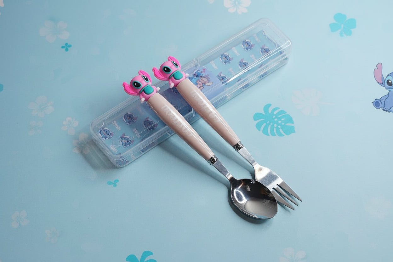 Lilo & Stitch Cutlery Set – Cute Spoon & Fork with Portable Box