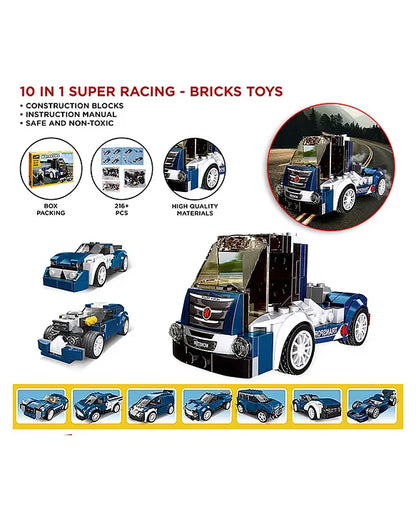 Heavy Truck Kit – 10-in-1 Blue Building Blocks (216+ Pcs) DIY Set