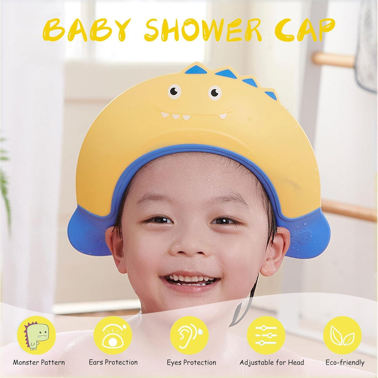 Adjustable Kids Shampoo Shower Cap – Eye Protection Bath Hat