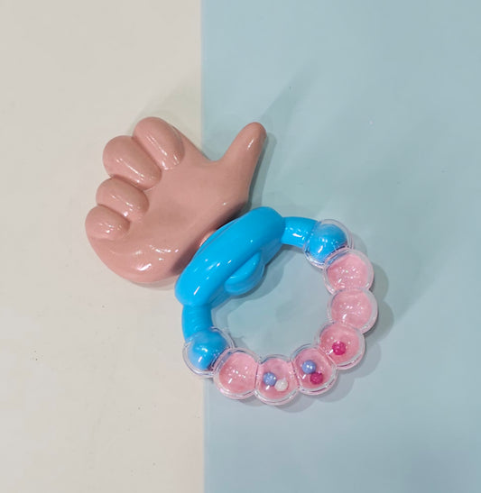 Engaging Thumb Teething Rattle.