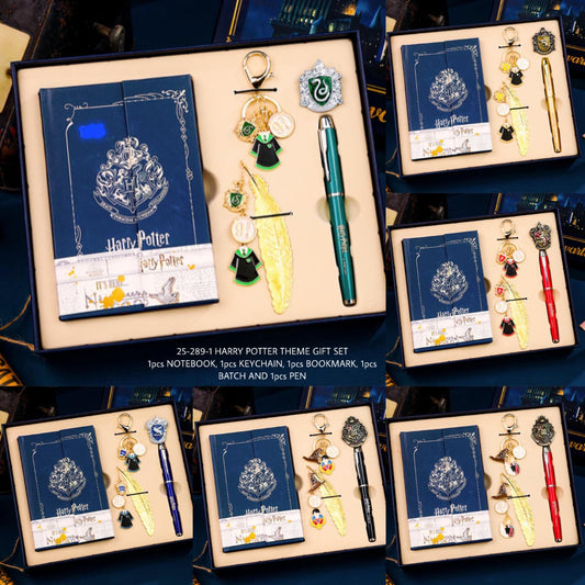 Harry Potter Slytherin Premium Gift Set – Diary, Feather Bookmark, Badge,  Pen & Keychain