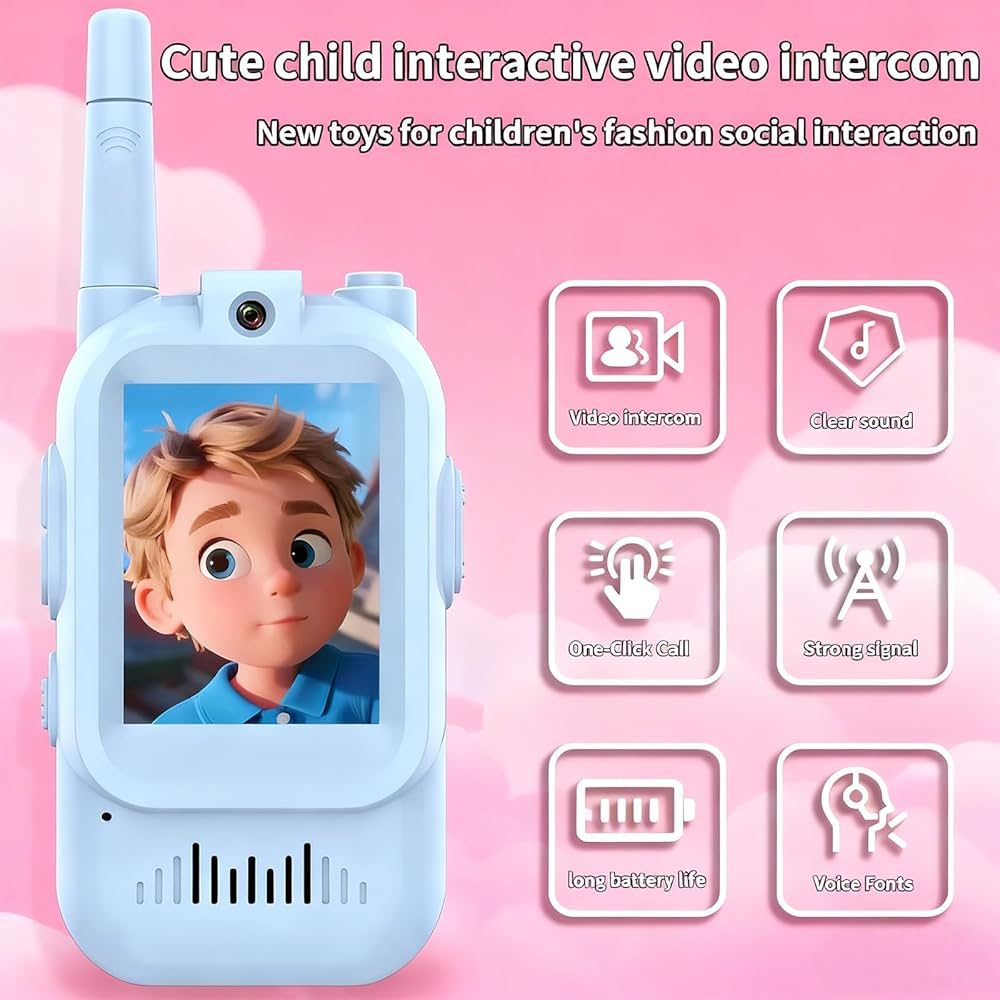 Video Walkie Talkies 2.0 | 2” Screen, Share Pic, Micro Chat, Click Pics.