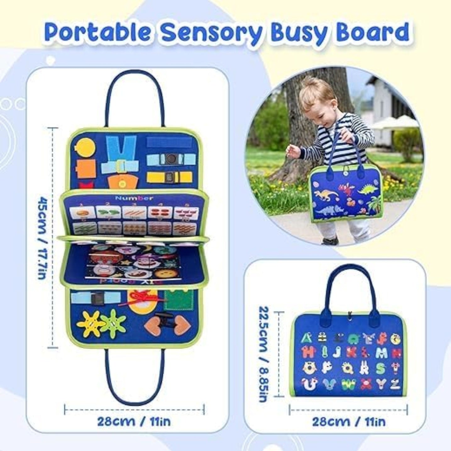 Montessori Busy Book for Toddlers, Educational Travel Toy to Develop Fine Motor Skills, Sensory Busy Book for 1-6 year old kids.