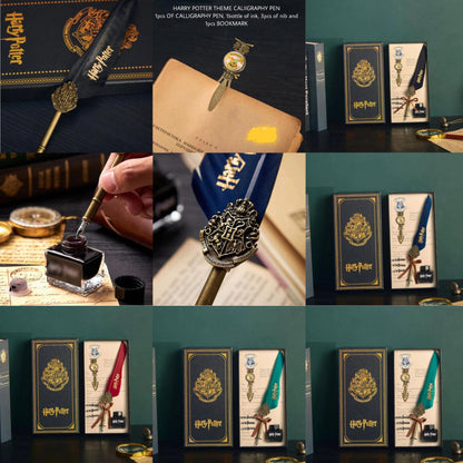 Harry Potter Premium Calligraphy Gift Set – Calligraphy Pen,3 Nibs         Ink Pot & Bookmark.