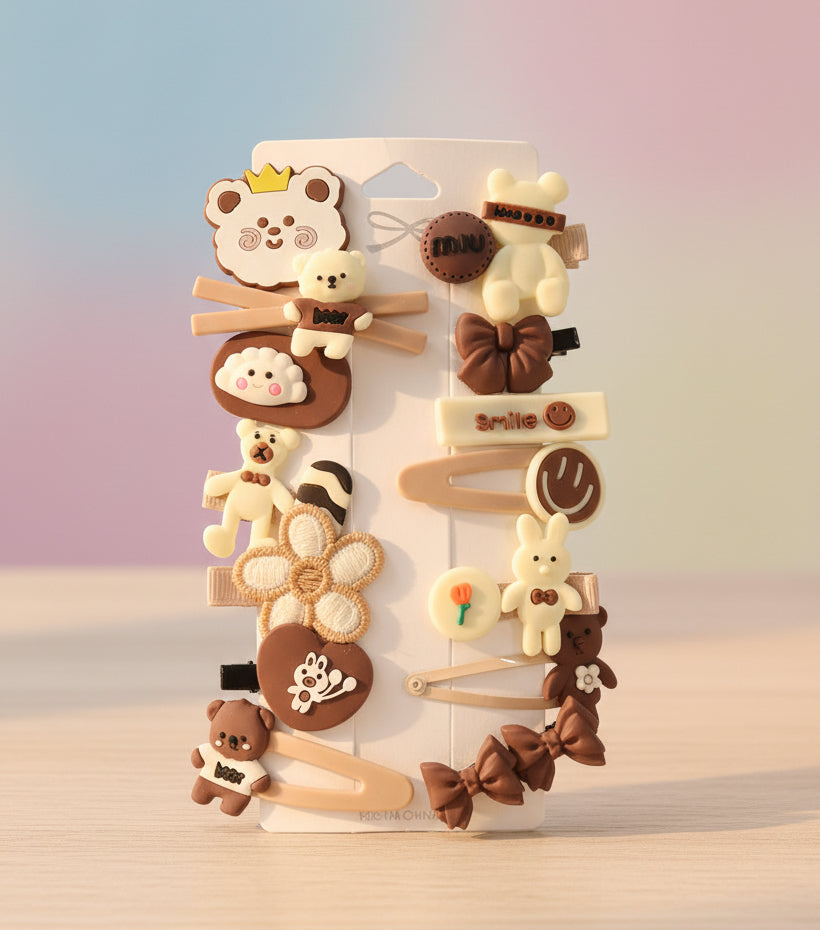 Cute Korean Hair Clips.                Kuromi| Lotso | Kitty | Bear | Barbie.