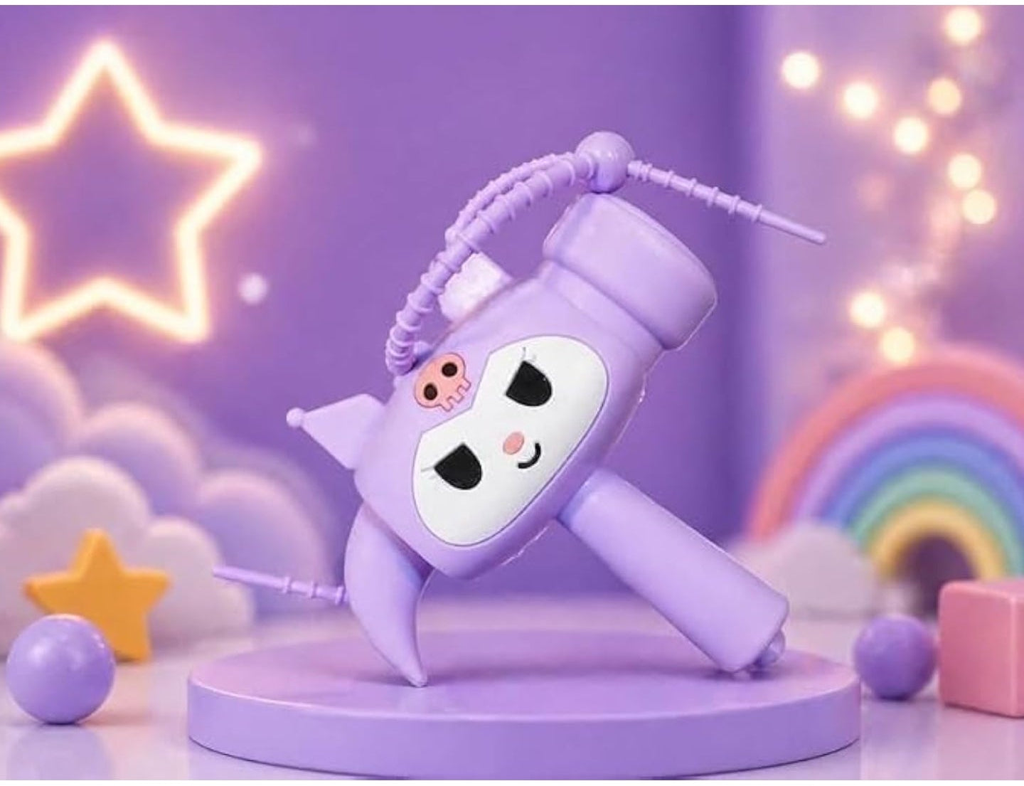 Cute Kuromi Hammer Choo Choo Keychain with Sound | Musical Sensory Bag Charm Toy