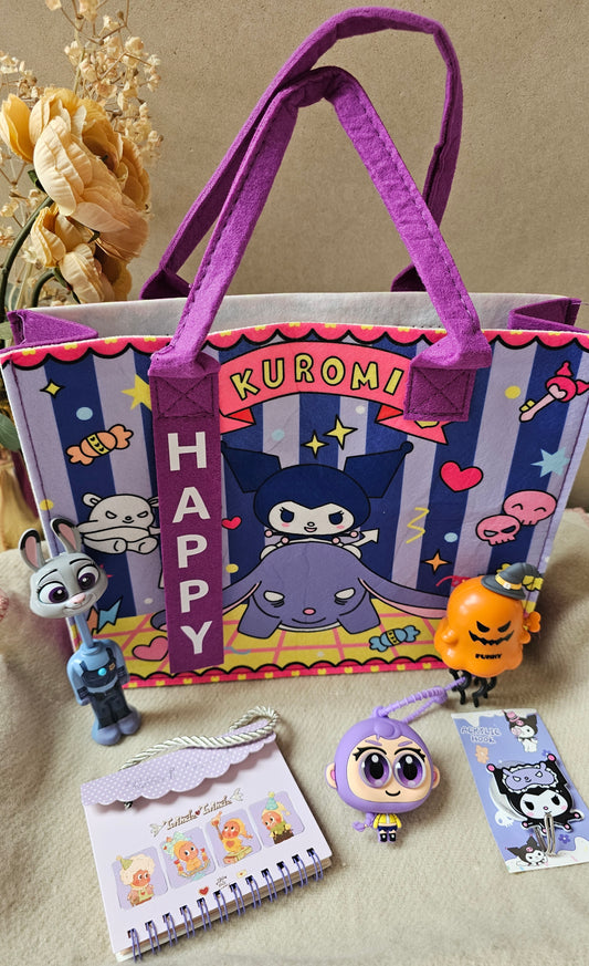 Rakhi Hamper for Girls/Boys| Premium Aesthetic Gift Hamper |Kuromi Felt Bag.