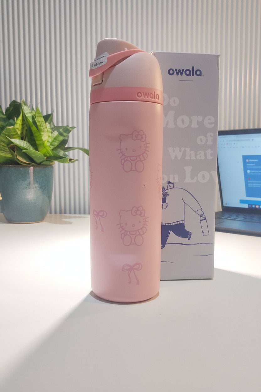 Owala x Hello Kitty 32oz Pink Rose Quartz Water Bottle Limited Edition. [945ml / 710ml]