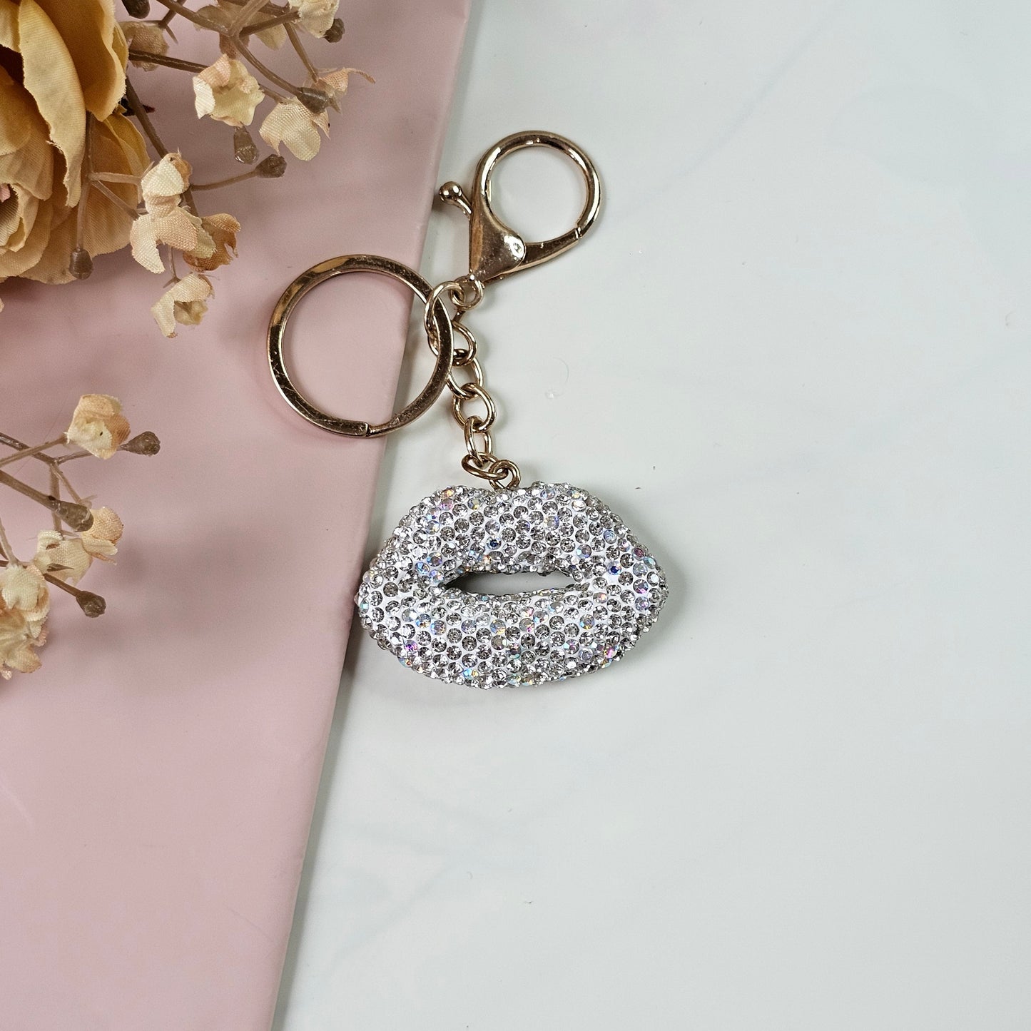 Chic Pinteresty Rhinestone Keychain & Bag Charm | Aesthetic Bag Accessory.
