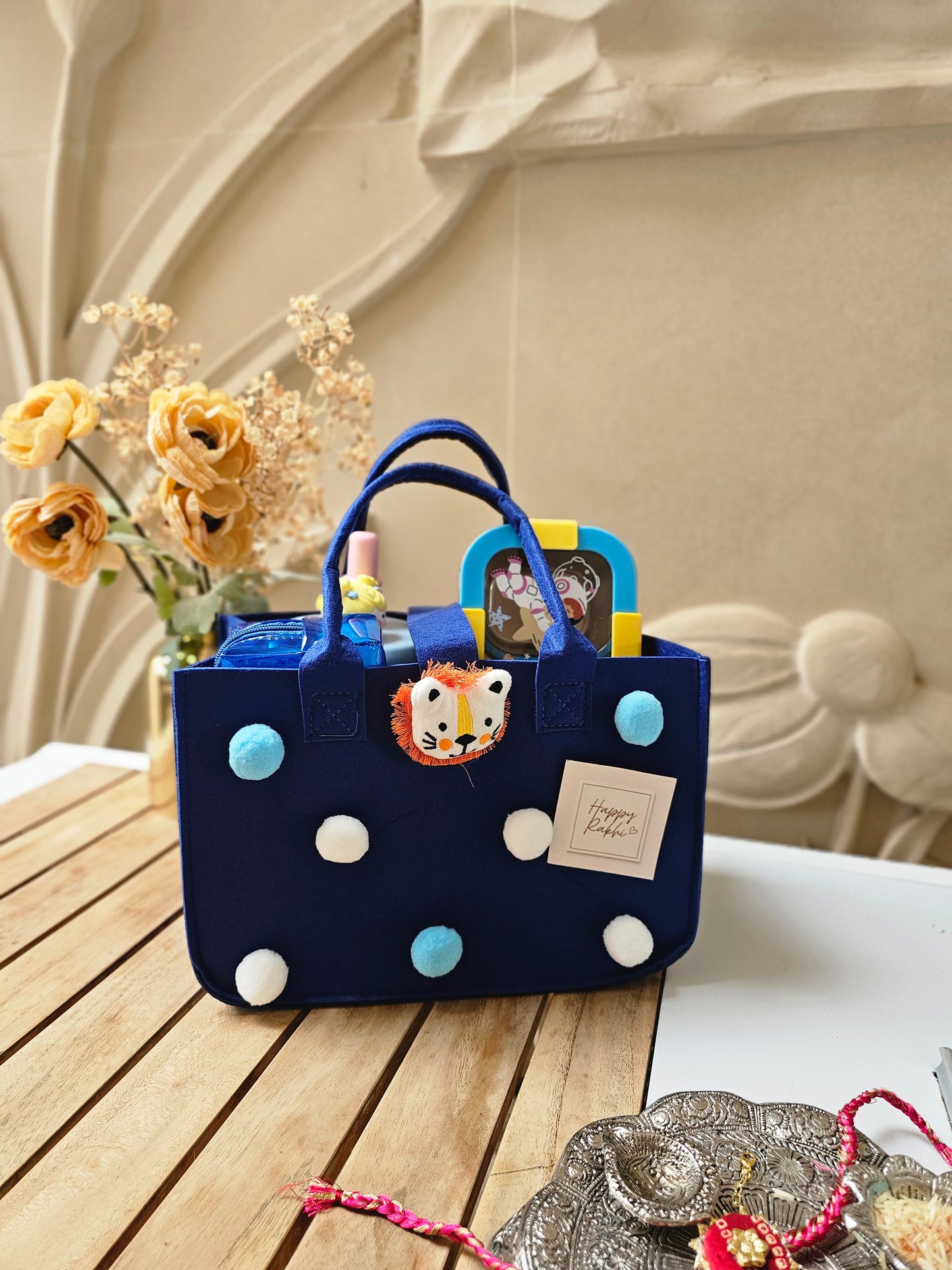 Rakhi Hamper |                            All Blue Kids Hamper | Bento Lunch Box, Cute Tumbler & Customisable Jelly Pouch.