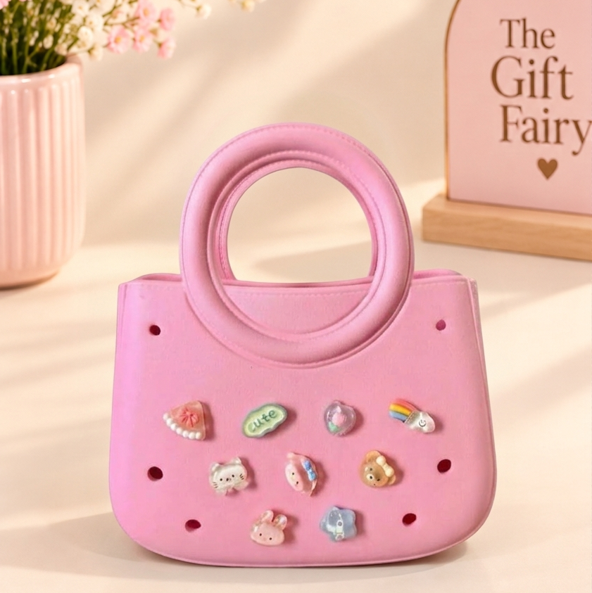 The Gift Fairy DIY Charm Tote – Personalized Mini Silicone Purse for Kids