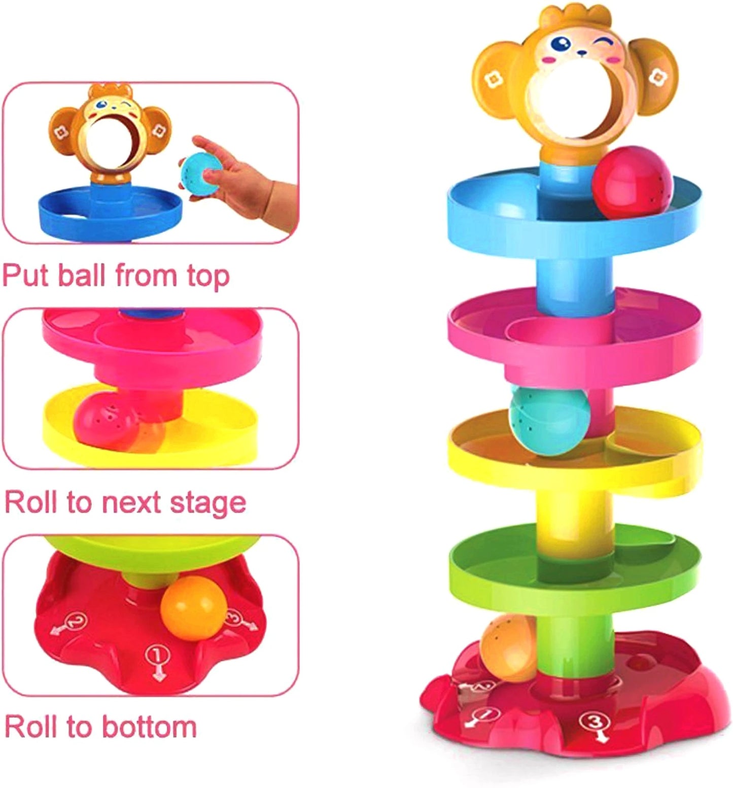 Roll Ball Tower Toy – Rolling Ball Stacking Game (18+ Months)